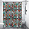 Halloween Zombie Striped Pattern Print Premium Shower Curtain