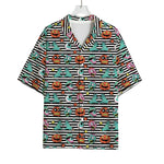 Halloween Zombie Striped Pattern Print Rayon Hawaiian Shirt