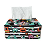 Halloween Zombie Striped Pattern Print Rectangle Tissue Box Cover