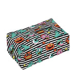 Halloween Zombie Striped Pattern Print Rectangle Tissue Box Cover