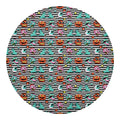 Halloween Zombie Striped Pattern Print Round Blanket