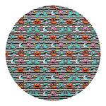 Halloween Zombie Striped Pattern Print Round Blanket