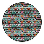 Halloween Zombie Striped Pattern Print Round Floor Mat