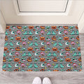 Halloween Zombie Striped Pattern Print Rubber Doormat