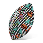 Halloween Zombie Striped Pattern Print Rugby Ball