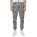Halloween Zombie Striped Pattern Print Joggers