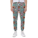 Halloween Zombie Striped Pattern Print Scuba Joggers