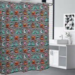 Halloween Zombie Striped Pattern Print Shower Curtain