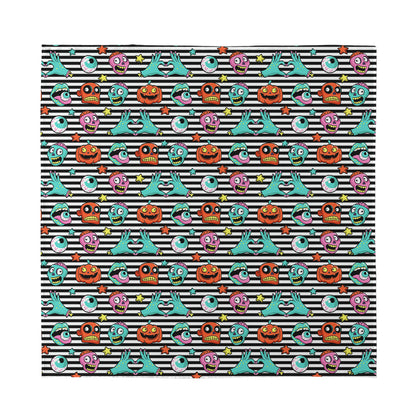 Halloween Zombie Striped Pattern Print Silk Bandana