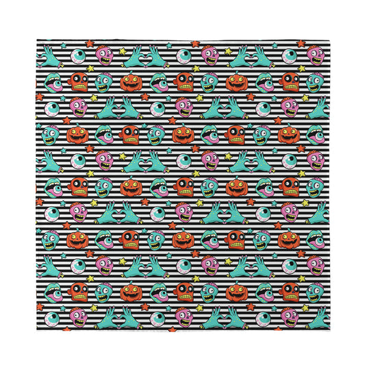 Halloween Zombie Striped Pattern Print Silk Bandana