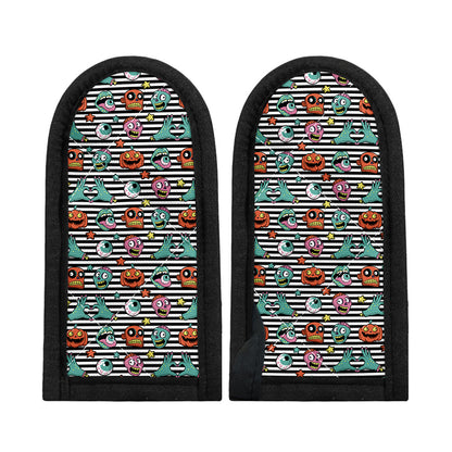 Halloween Zombie Striped Pattern Print Skillet Handle Cover