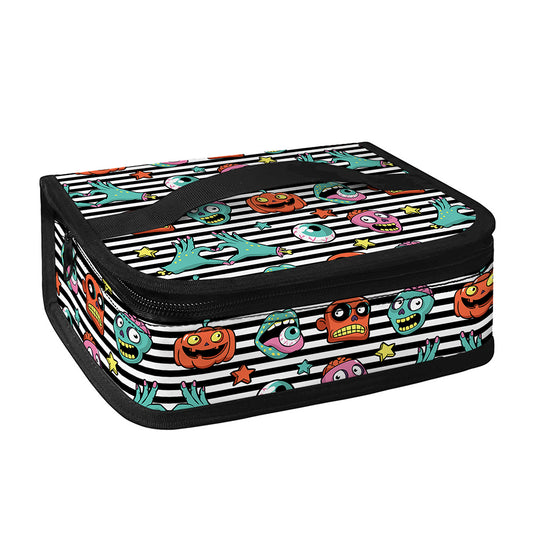 Halloween Zombie Striped Pattern Print Small Lunch Bag