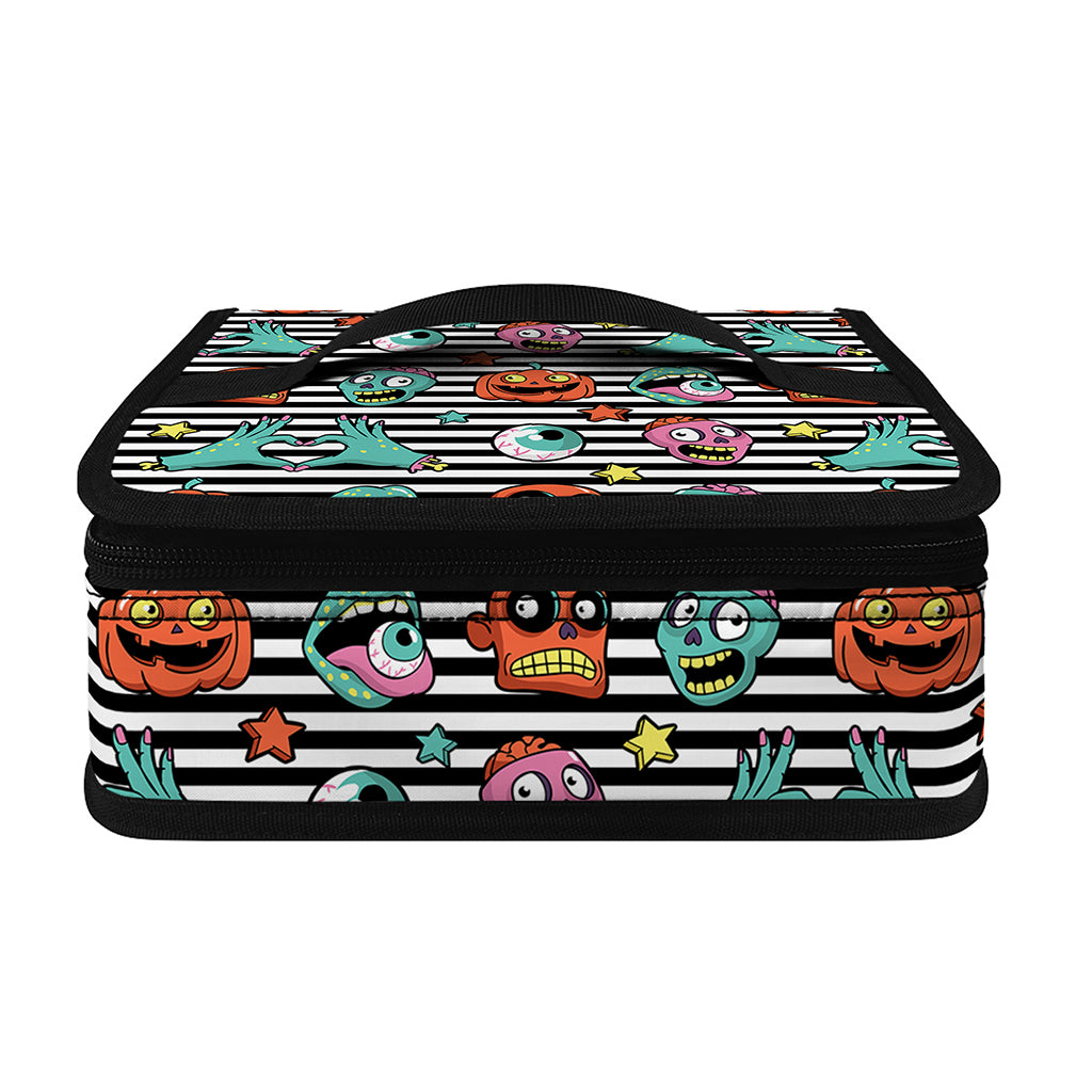 Halloween Zombie Striped Pattern Print Small Lunch Bag