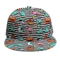 Halloween Zombie Striped Pattern Print Snapback Cap