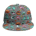 Halloween Zombie Striped Pattern Print Snapback Cap