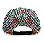 Halloween Zombie Striped Pattern Print Snapback Cap