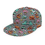 Halloween Zombie Striped Pattern Print Snapback Cap