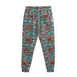 Halloween Zombie Striped Pattern Print Sweatpants