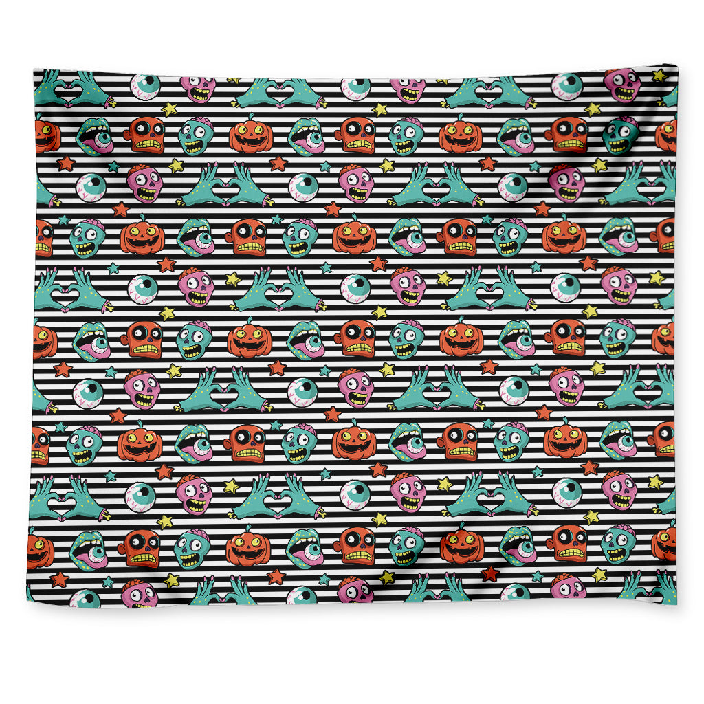 Halloween Zombie Striped Pattern Print Tapestry