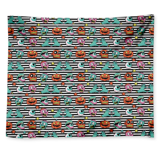 Halloween Zombie Striped Pattern Print Tapestry