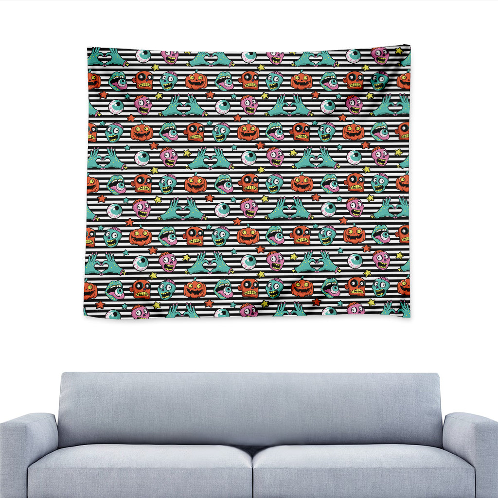Halloween Zombie Striped Pattern Print Tapestry