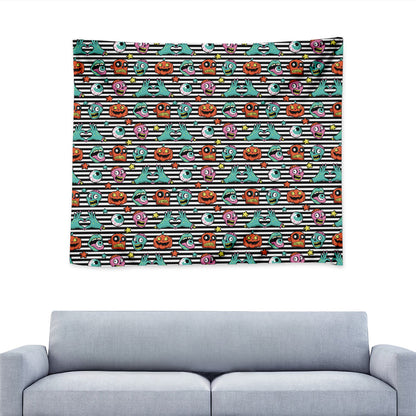 Halloween Zombie Striped Pattern Print Tapestry