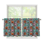 Halloween Zombie Striped Pattern Print Tier Curtains