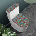 Halloween Zombie Striped Pattern Print Toilet Lid And Tank Cover Set