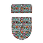 Halloween Zombie Striped Pattern Print Toilet Lid And Tank Cover Set