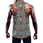 Halloween Zombie Striped Pattern Print Training Tank Top