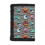Halloween Zombie Striped Pattern Print Trifold Wallet