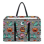 Halloween Zombie Striped Pattern Print Utility Tote Bag