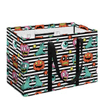 Halloween Zombie Striped Pattern Print Utility Tote Bag