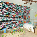 Halloween Zombie Striped Pattern Print Wall Sticker