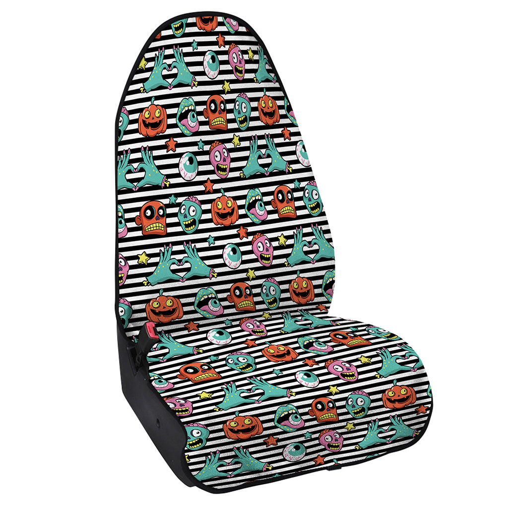 Halloween Zombie Striped Pattern Print Waterproof Car Seat Cover