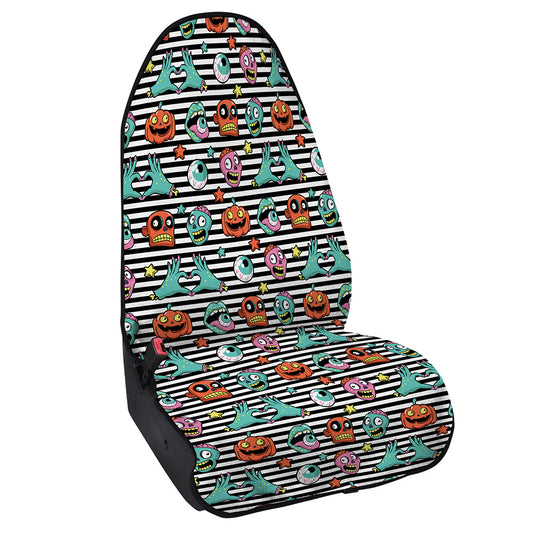 Halloween Zombie Striped Pattern Print Waterproof Car Seat Cover