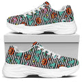 Halloween Zombie Striped Pattern Print White Chunky Shoes