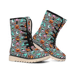 Halloween Zombie Striped Pattern Print Winter Boots