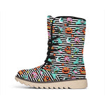 Halloween Zombie Striped Pattern Print Winter Boots