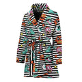 Halloween Zombie Striped Pattern Print Women's Bathrobe
