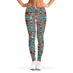 Halloween Zombie Striped Pattern Print Women's Leggings