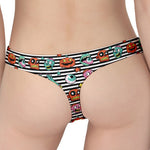 Halloween Zombie Striped Pattern Print Women's Thong
