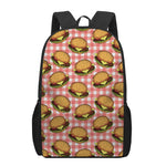 Hamburger Plaid Pattern Print 17 Inch Backpack