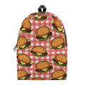 Hamburger Plaid Pattern Print School Backpack