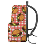 Hamburger Plaid Pattern Print Backpack