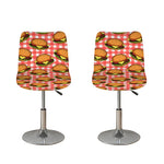 Hamburger Plaid Pattern Print Bar Stool Covers