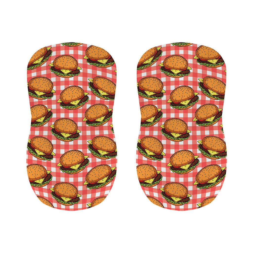Hamburger Plaid Pattern Print Bar Stool Covers