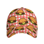 Hamburger Plaid Pattern Print Baseball Cap