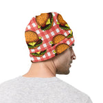 Hamburger Plaid Pattern Print Beanie