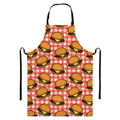Hamburger Plaid Pattern Print Bib Apron With Pocket